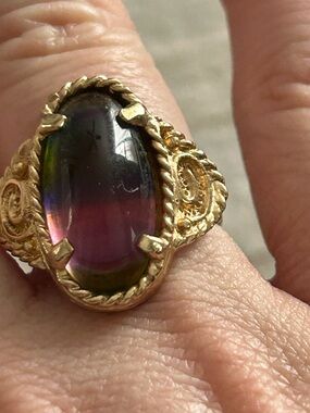 SARAH COVENTRY Gold Filigree Ring with Purple-size 6
